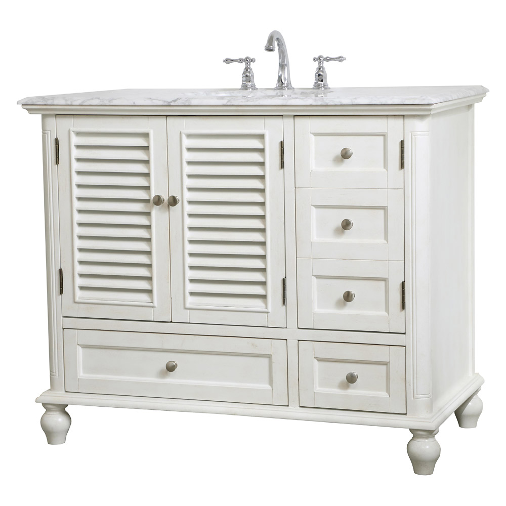 Elegant Bathroom Vanity - Antique White (VF30542AW)