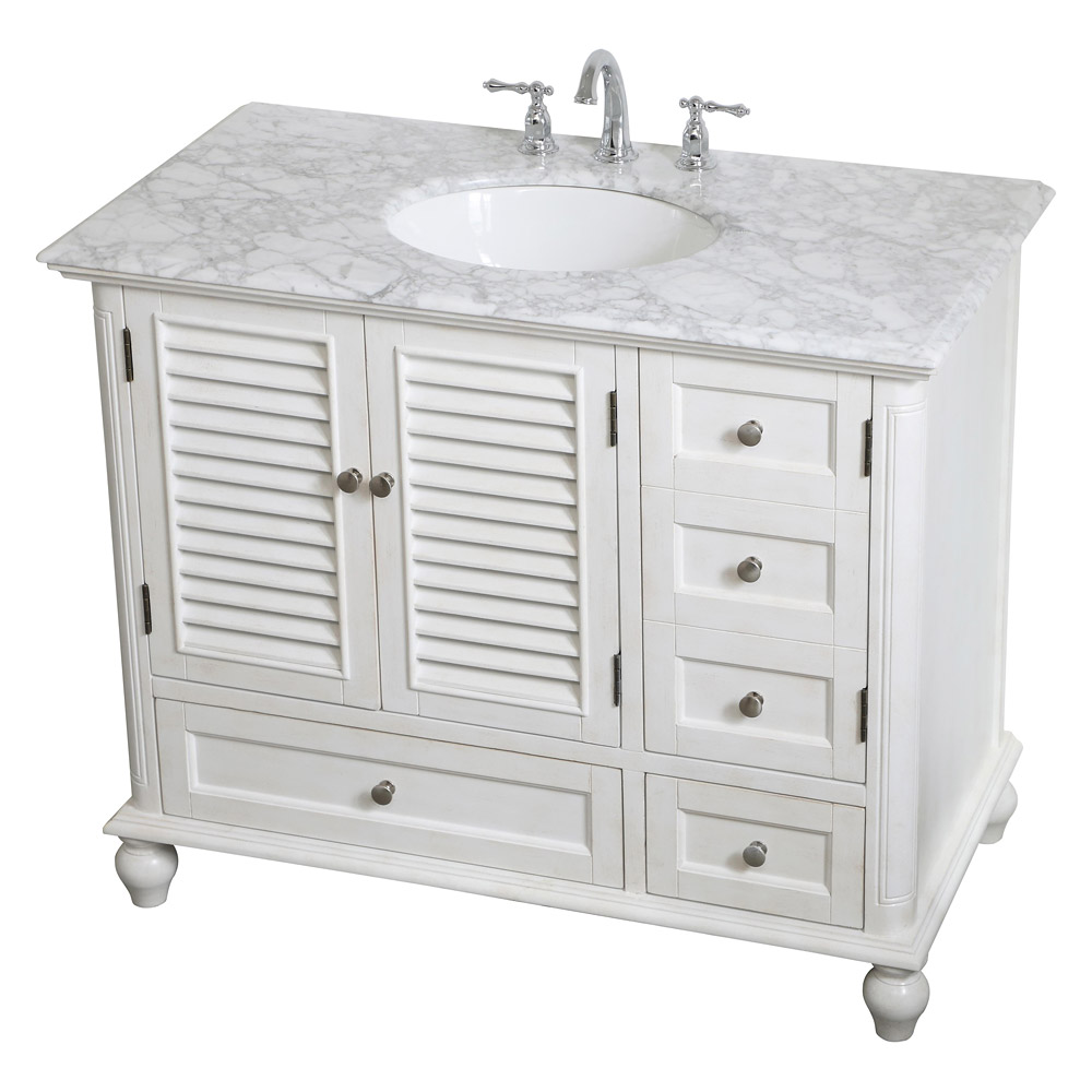 Elegant Bathroom Vanity - Antique White (VF30542AW)