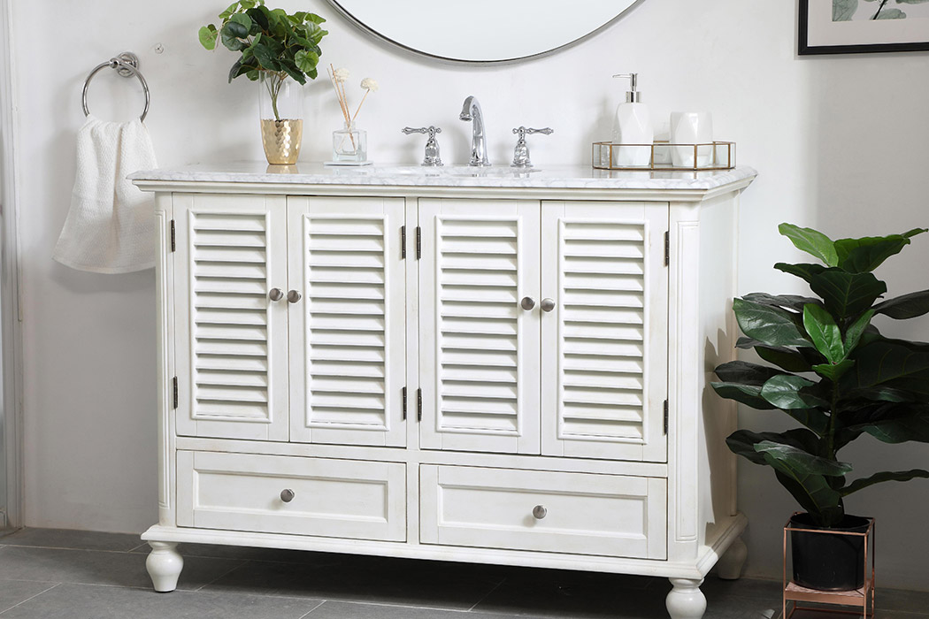 Elegant Bathroom Vanity - Antique White (VF30548AW)