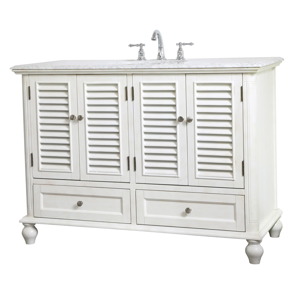 Elegant Bathroom Vanity - Antique White (VF30548AW)