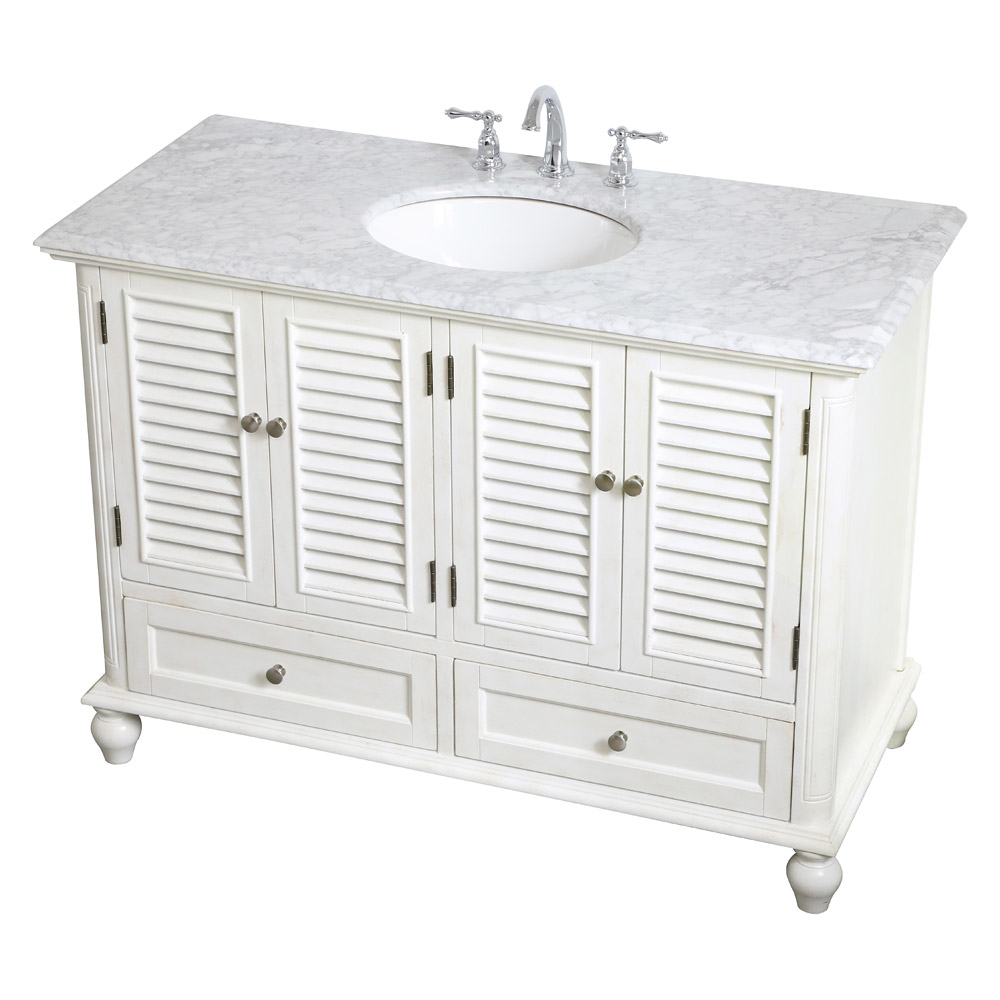 Elegant Bathroom Vanity - Antique White (VF30548AW)