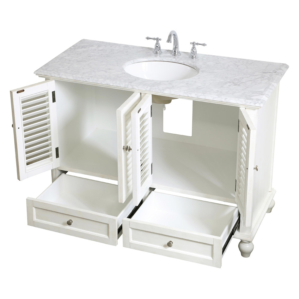 Elegant Bathroom Vanity - Antique White (VF30548AW)