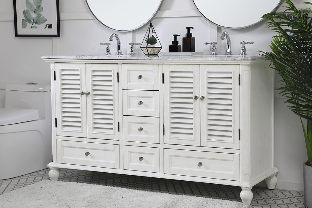 Elegant Bathroom Vanity - Antique White (VF30560DAW)