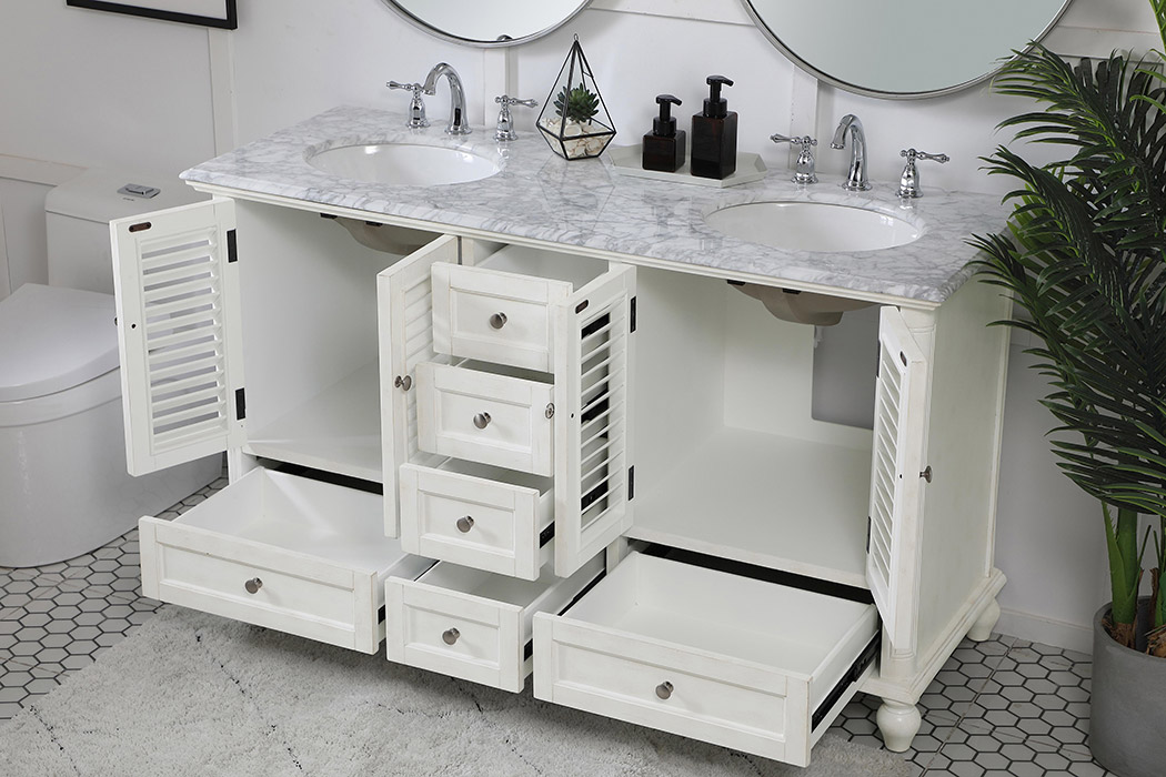 Elegant Bathroom Vanity - Antique White (VF30560DAW)