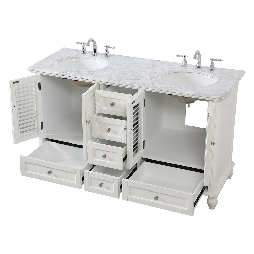 Elegant Bathroom Vanity - Antique White (VF30560DAW)