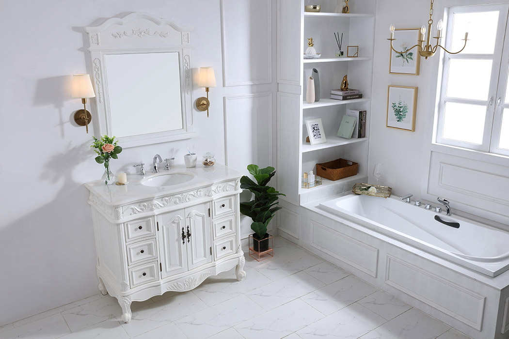 Elegant Bathroom Vanity - Antique White, L 42" (VF38842AW)