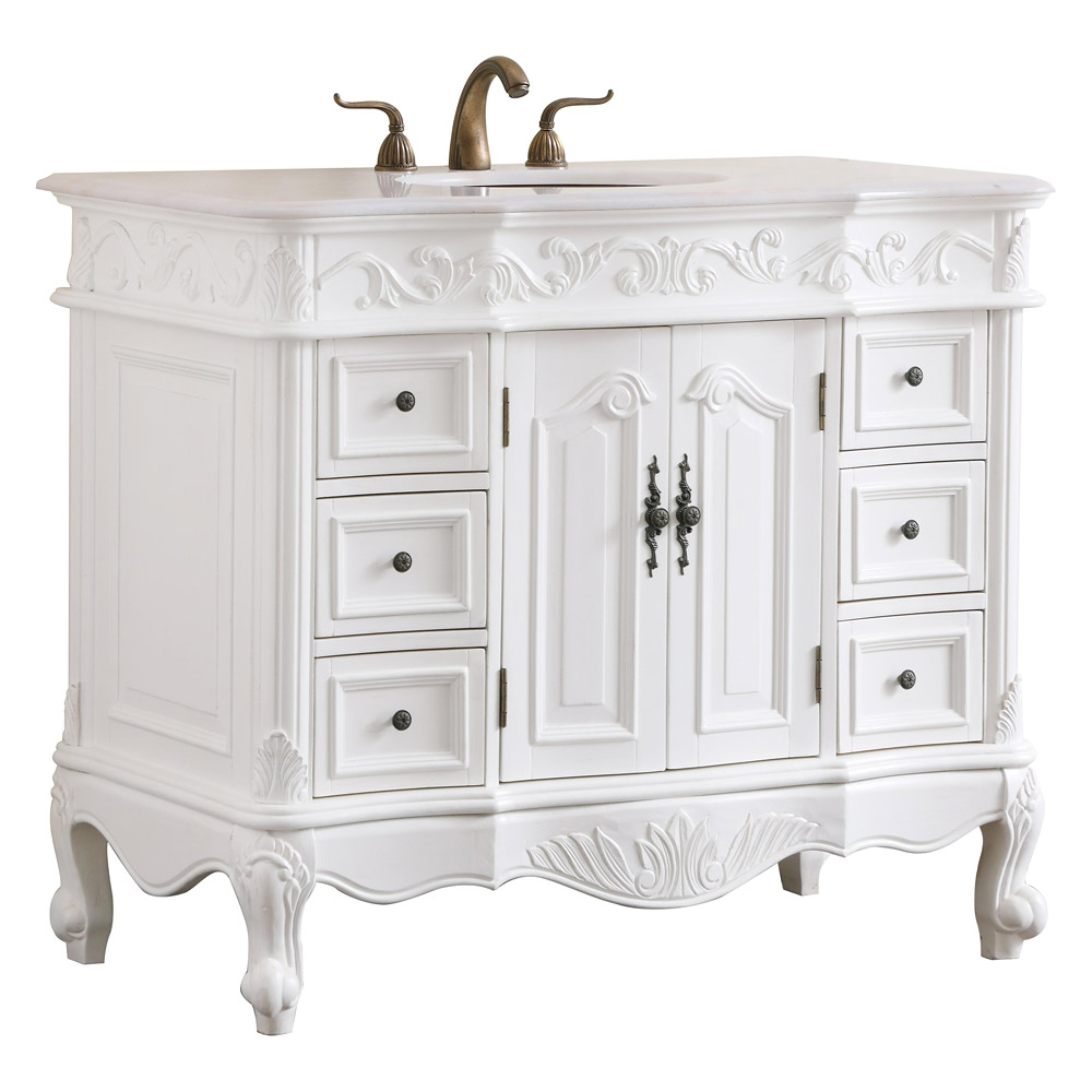 Elegant Bathroom Vanity - Antique White, L 42" (VF38842AW)