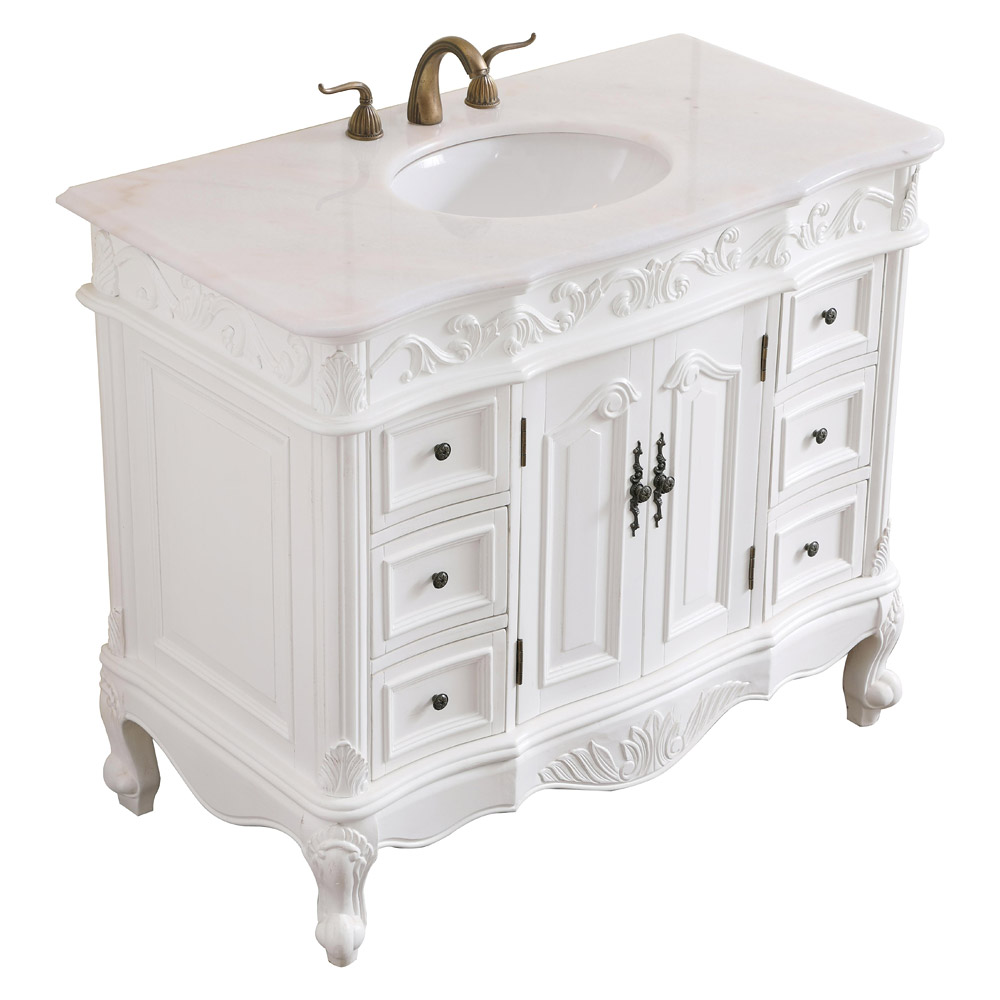 Elegant Bathroom Vanity - Antique White, L 42" (VF38842AW)