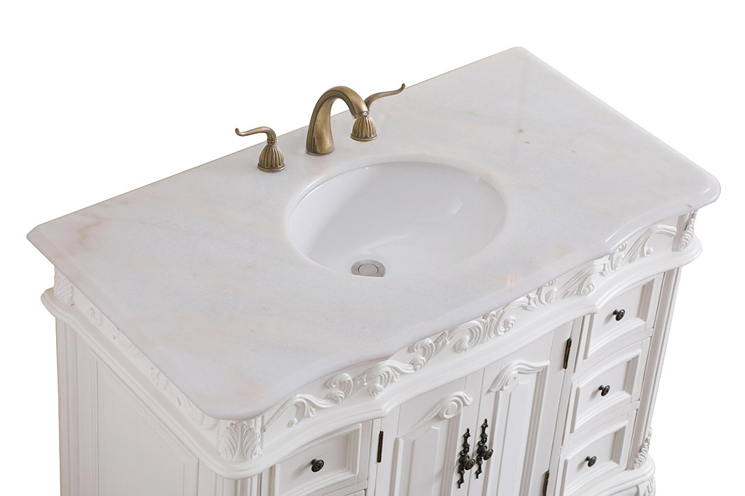 Elegant Bathroom Vanity - Antique White, L 42" (VF38842AW)