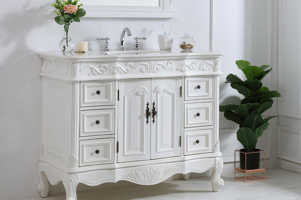 Elegant Bathroom Vanity - Antique White, L 42" (VF38842AW)