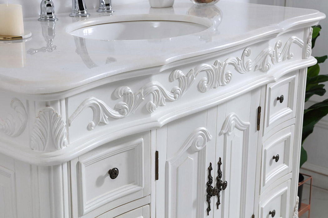 Elegant Bathroom Vanity - Antique White, L 42" (VF38842AW)