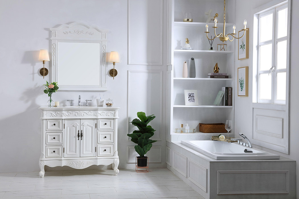 Elegant Bathroom Vanity - Antique White, L 42" (VF38842AW)