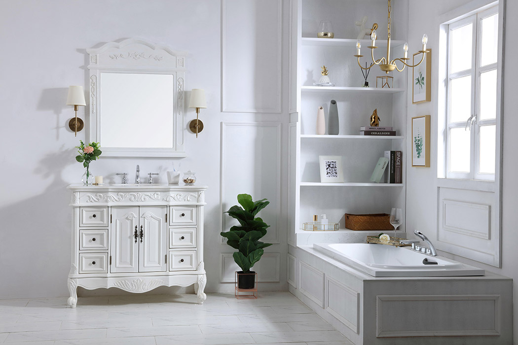 Elegant Bathroom Vanity - Antique White, L 42" (VF38842AW)