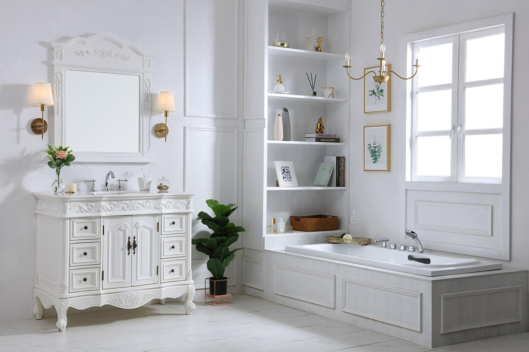 Elegant Bathroom Vanity - Antique White, L 42" (VF38842AW)