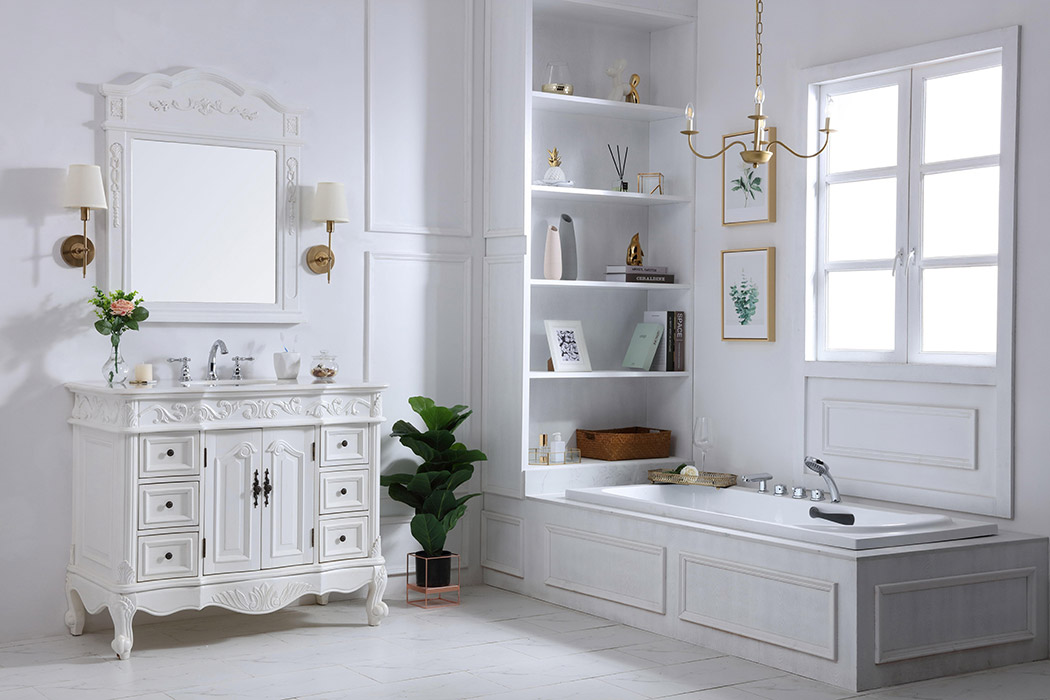 Elegant Bathroom Vanity - Antique White, L 42" (VF38842AW)