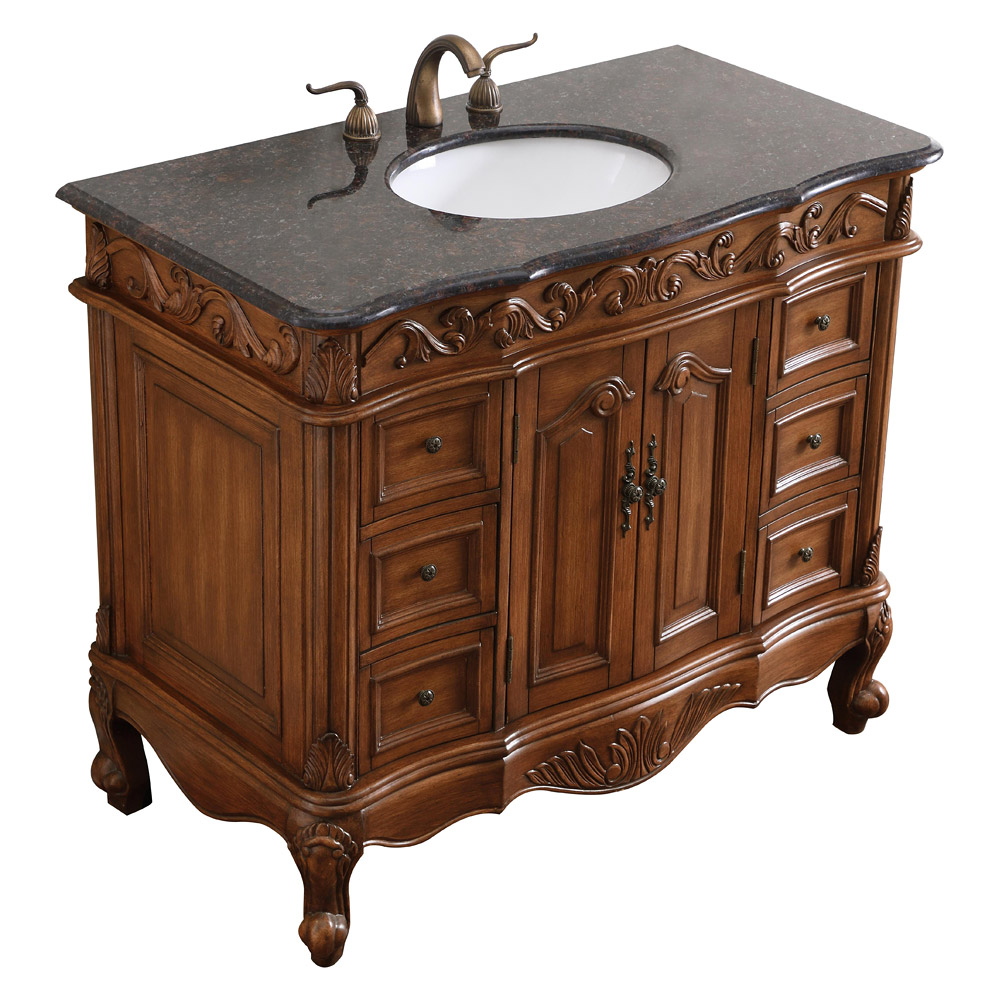 Elegant Bathroom Vanity - Teak, L 42" (VF38842TK)