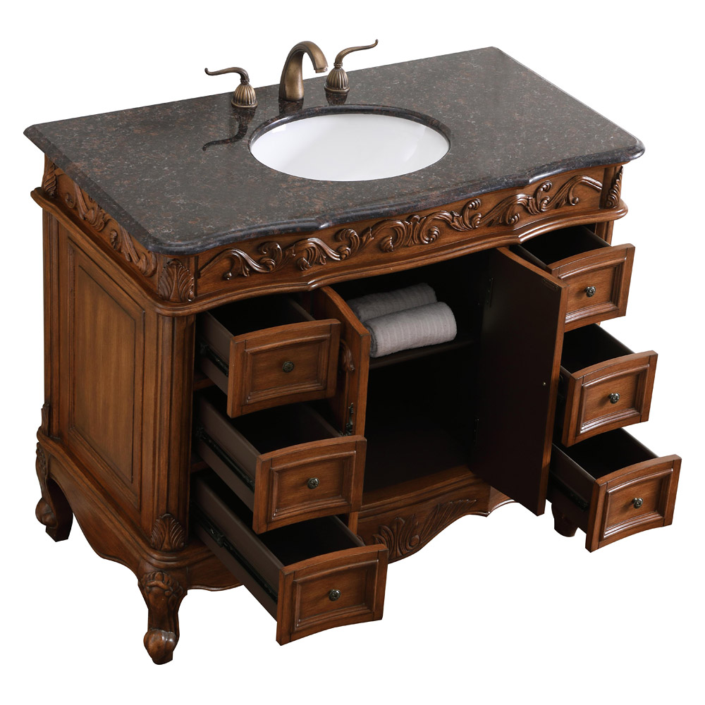 Elegant Bathroom Vanity - Teak, L 42" (VF38842TK)