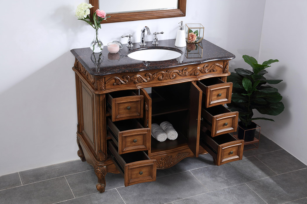 Elegant Bathroom Vanity - Teak, L 42" (VF38842TK)