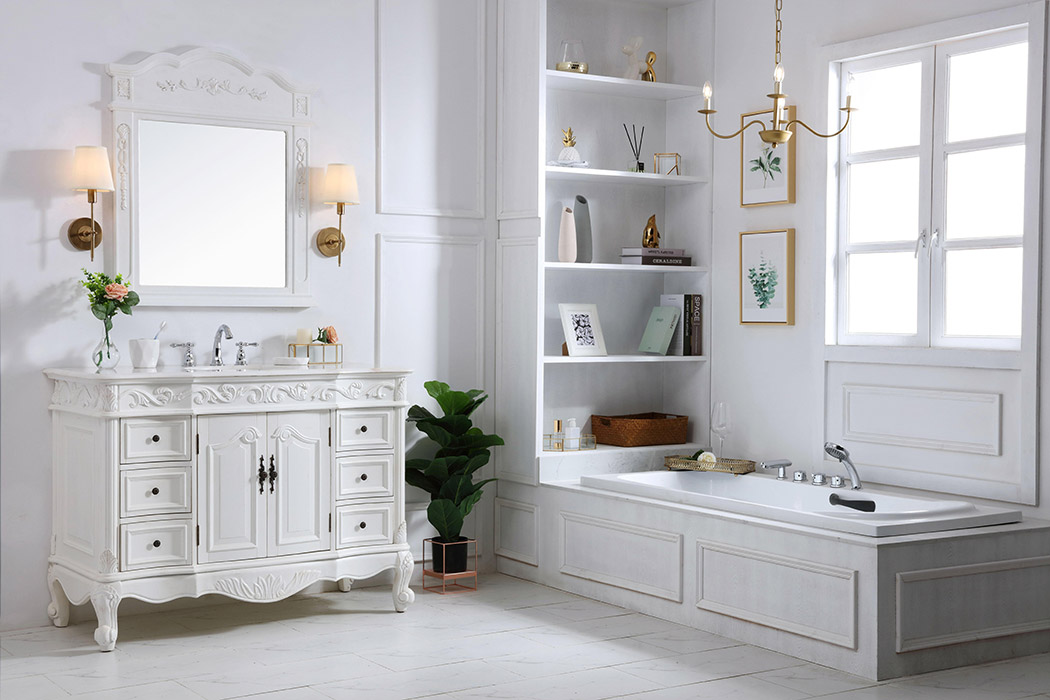 Elegant Bathroom Vanity - Antique White, L 48" (VF38848AW)