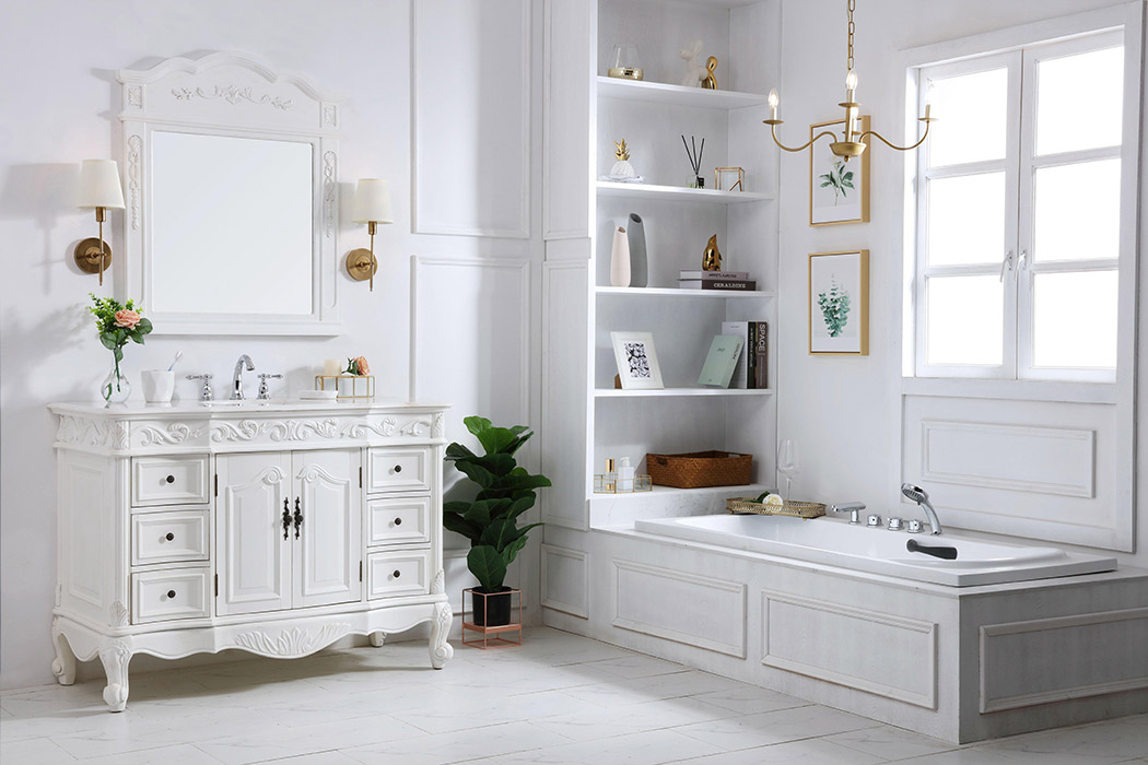 Elegant Bathroom Vanity - Antique White, L 48" (VF38848AW)