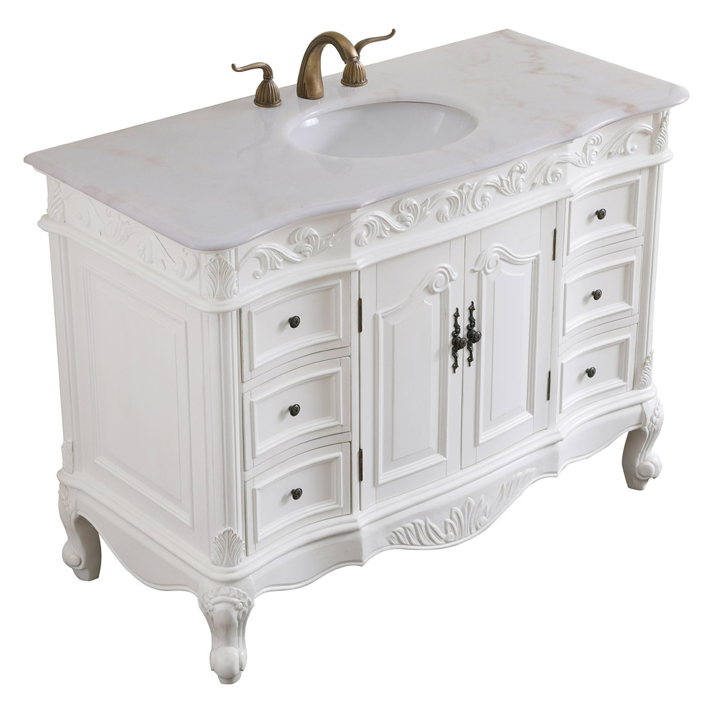 Elegant Bathroom Vanity - Antique White, L 48" (VF38848AW)