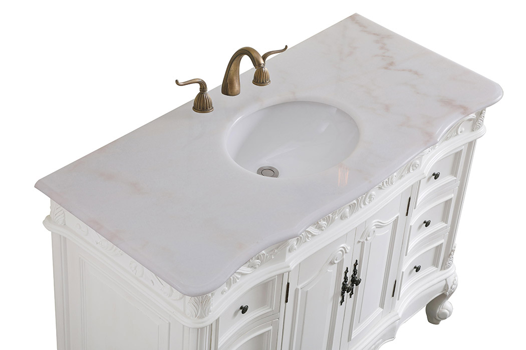 Elegant Bathroom Vanity - Antique White, L 48" (VF38848AW)