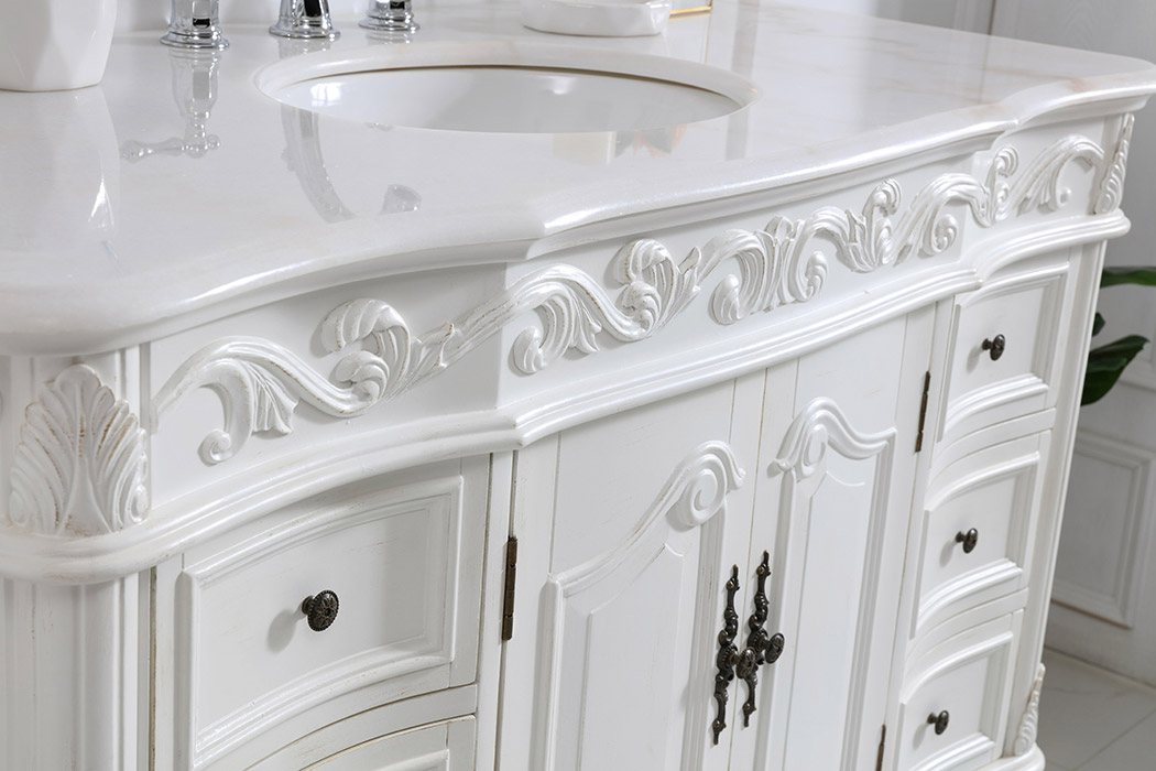 Elegant Bathroom Vanity - Antique White, L 48" (VF38848AW)