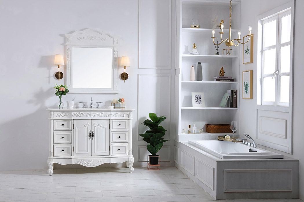 Elegant Bathroom Vanity - Antique White, L 48" (VF38848AW)