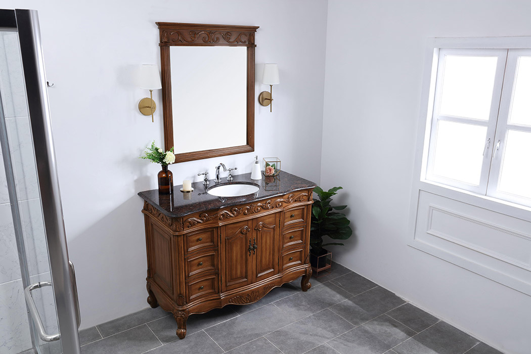 Elegant Bathroom Vanity - Teak, L 48" (VF38848TK)