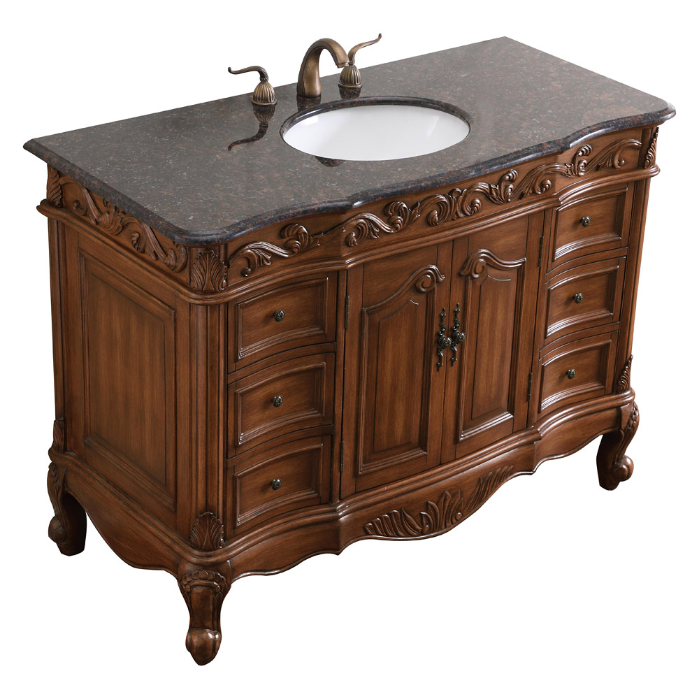 Elegant Bathroom Vanity - Teak, L 48" (VF38848TK)