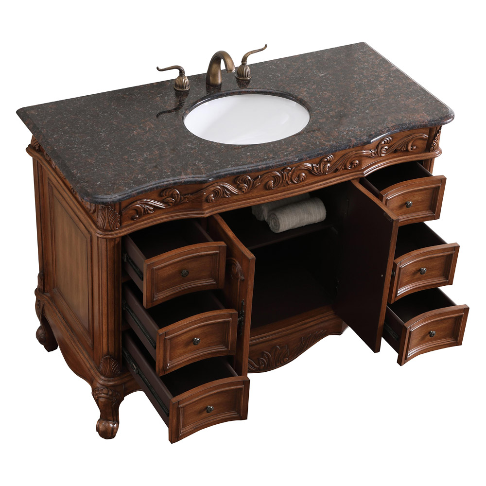 Elegant Bathroom Vanity - Teak, L 48" (VF38848TK)