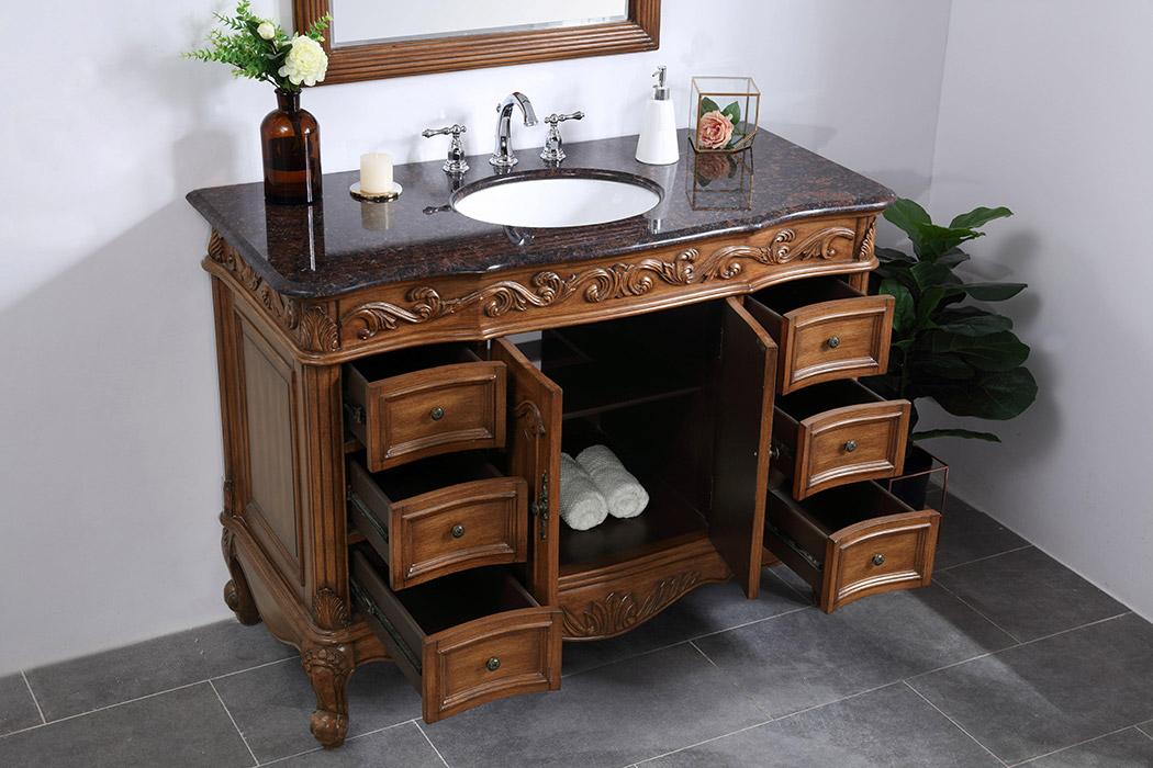 Elegant Bathroom Vanity - Teak, L 48" (VF38848TK)