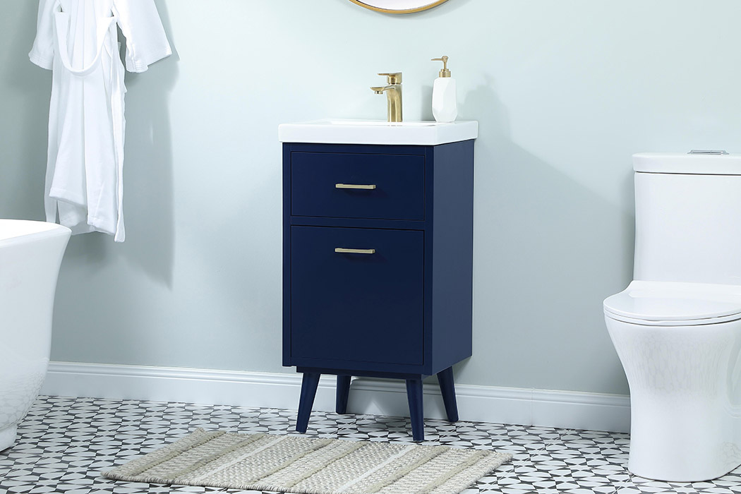 Elegant Bathroom Vanity - Blue, L 18" (VF41018MBL)