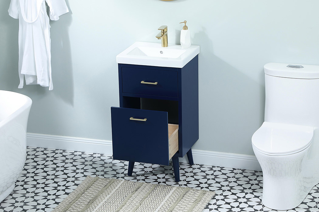 Elegant Bathroom Vanity - Blue, L 18" (VF41018MBL)