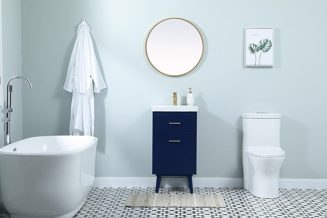 Elegant Bathroom Vanity - Blue, L 18" (VF41018MBL)