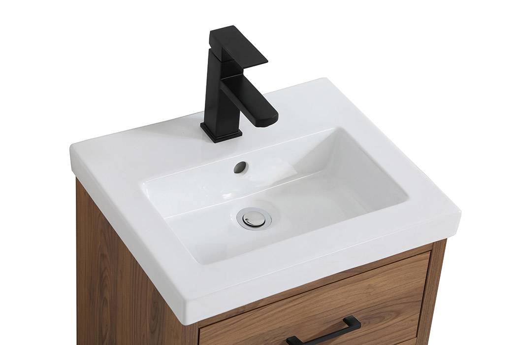 Elegant Bathroom Vanity - Walnut Brown, L 18" (VF41018WB)