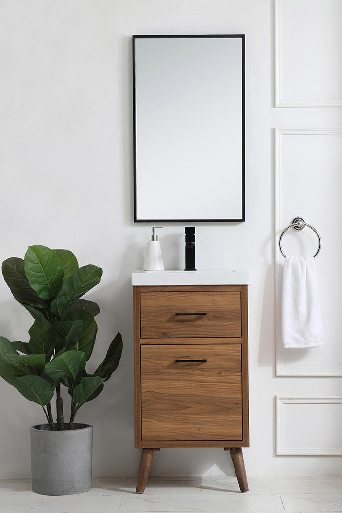 Elegant Bathroom Vanity - Walnut Brown, L 18" (VF41018WB)