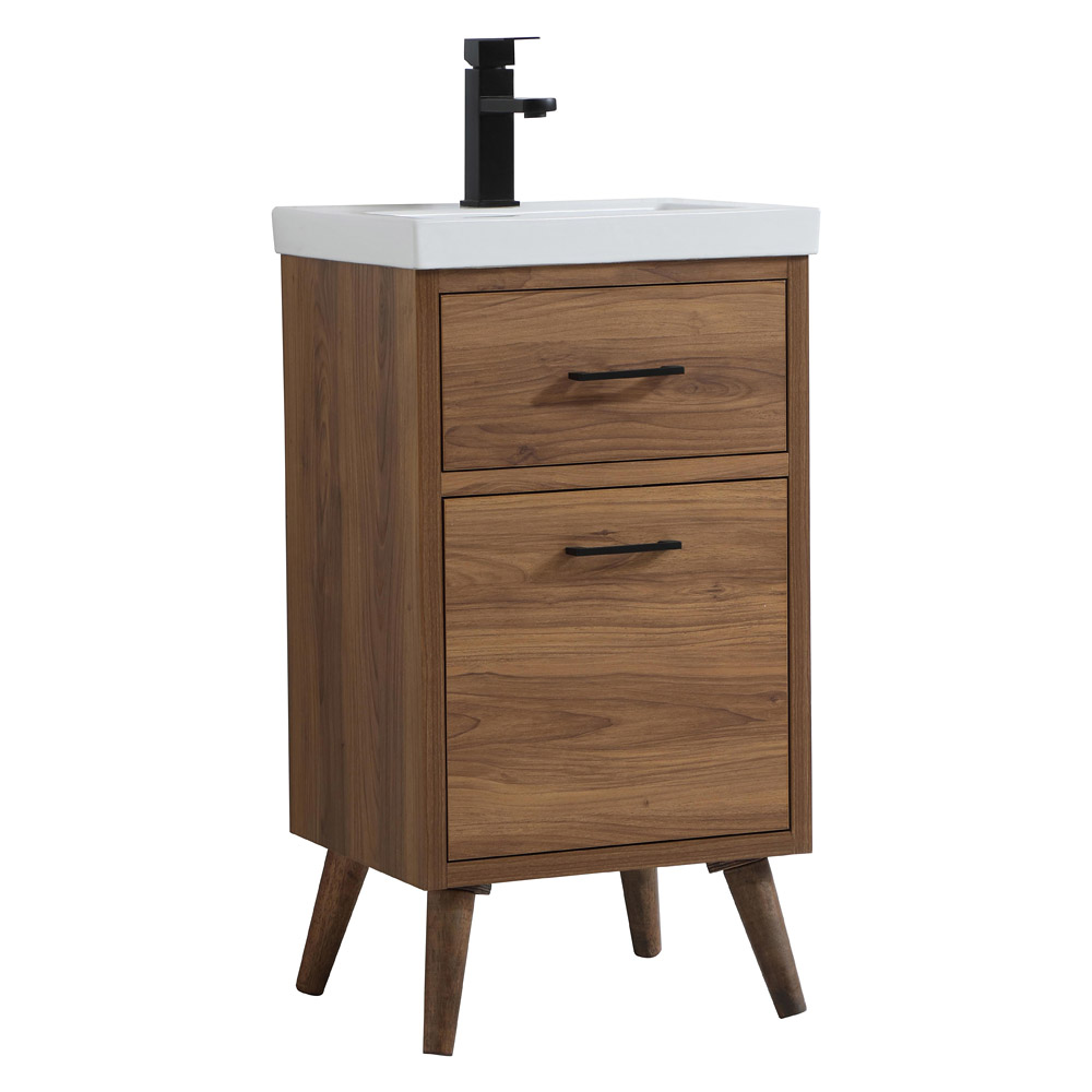 Elegant Bathroom Vanity - Walnut Brown, L 18" (VF41018WB)