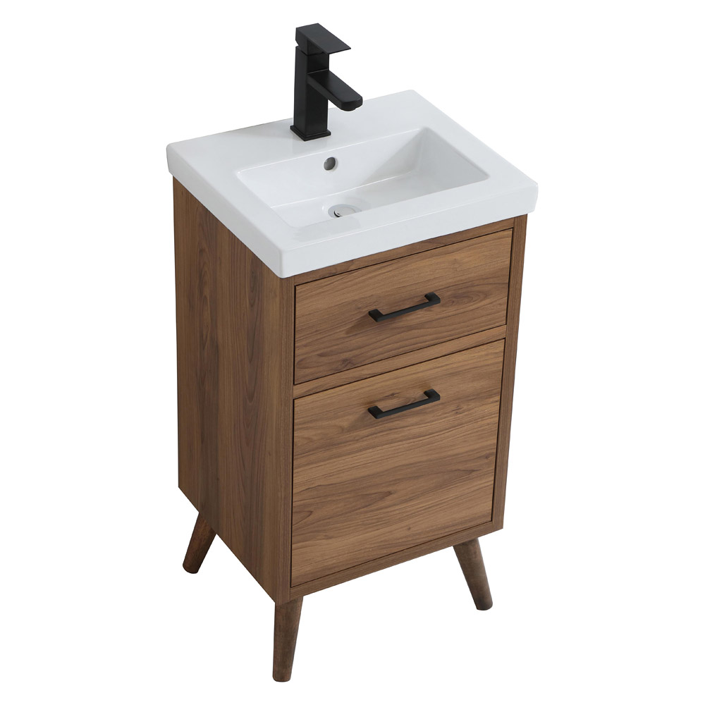 Elegant Bathroom Vanity - Walnut Brown, L 18" (VF41018WB)