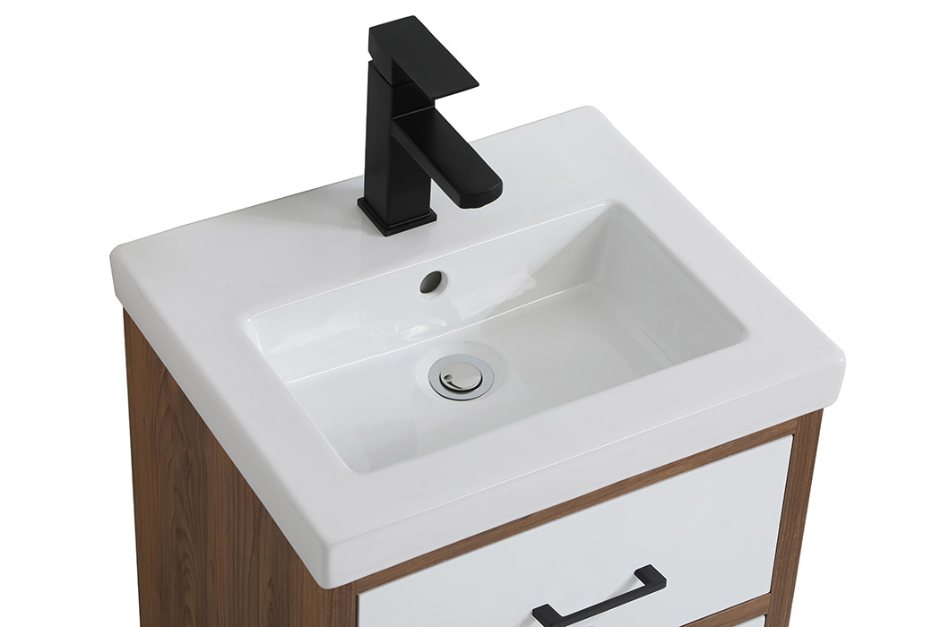 Elegant Bathroom Vanity - White, L 18" (VF41018WH)