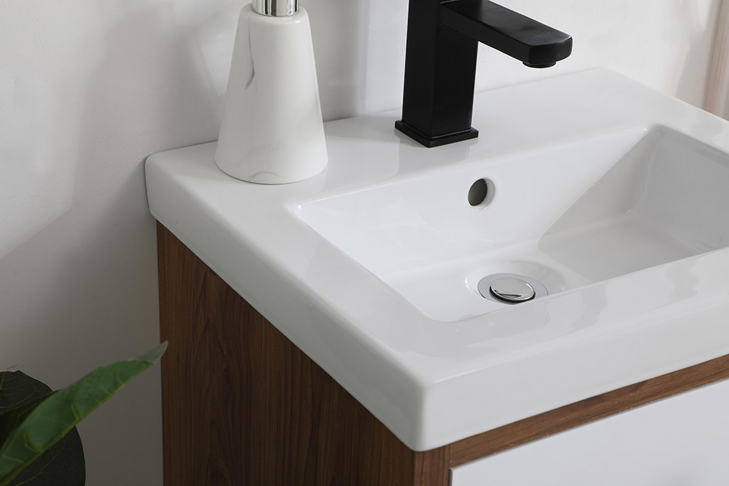 Elegant Bathroom Vanity - White, L 18" (VF41018WH)