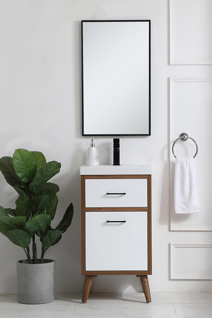 Elegant Bathroom Vanity - White, L 18" (VF41018WH)