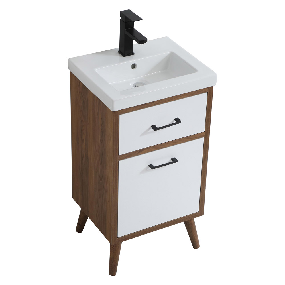 Elegant Bathroom Vanity - White, L 18" (VF41018WH)