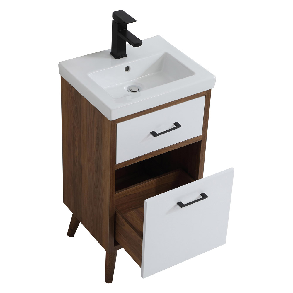 Elegant Bathroom Vanity - White, L 18" (VF41018WH)