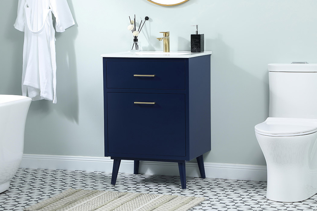 Elegant Bathroom Vanity - Blue, L 24" (VF41024MBL)