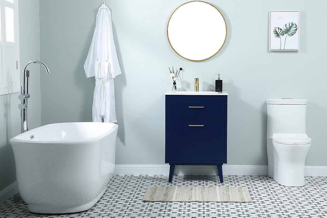 Elegant Bathroom Vanity - Blue, L 24" (VF41024MBL)