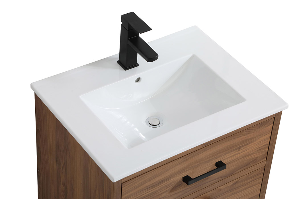 Elegant Bathroom Vanity - Walnut Brown, L 24" (VF41024WB)