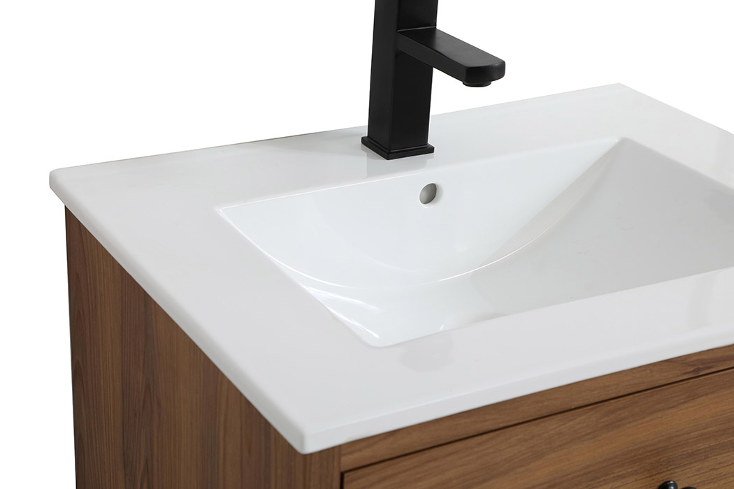 Elegant Bathroom Vanity - Walnut Brown, L 24" (VF41024WB)