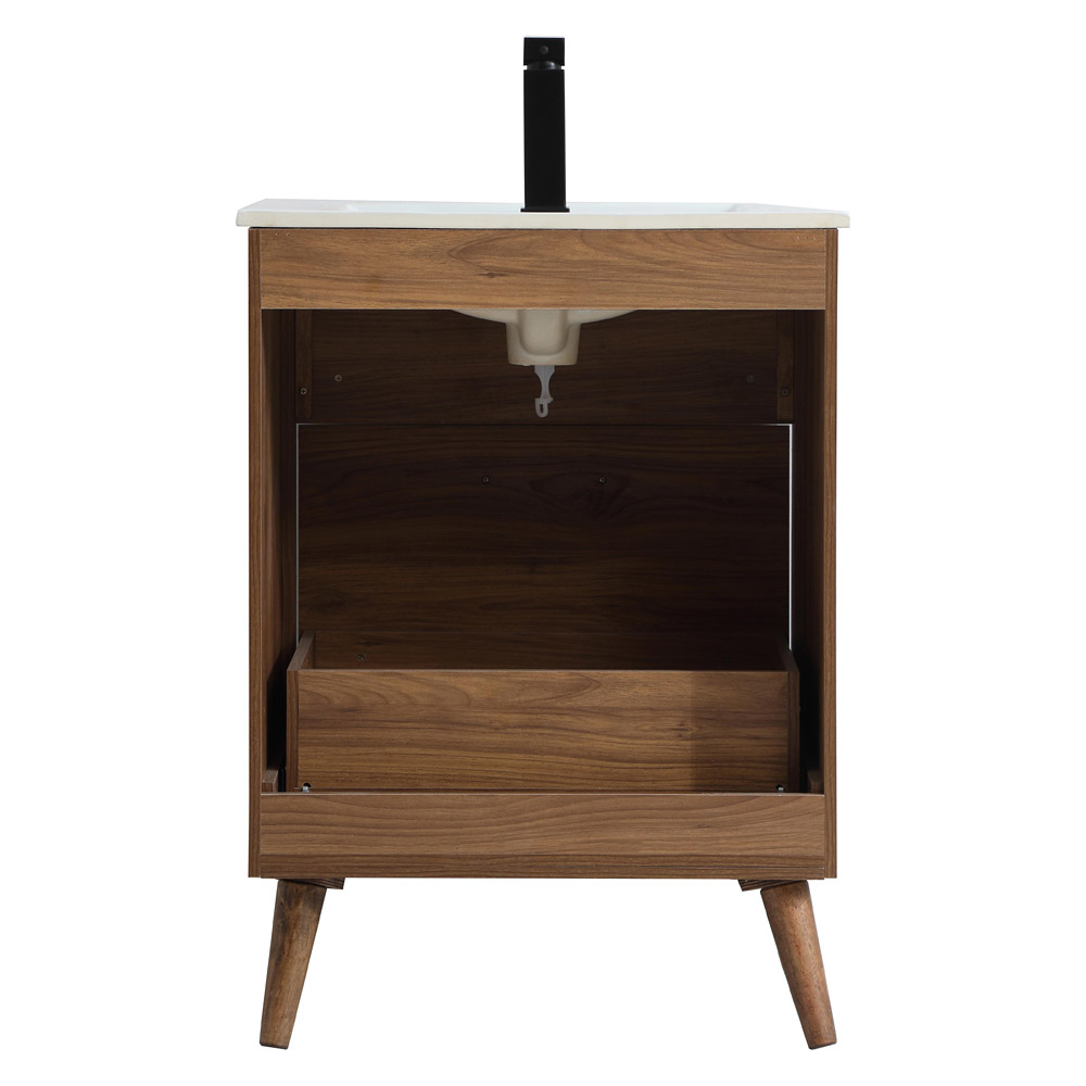 Elegant Bathroom Vanity - Walnut Brown, L 24" (VF41024WB)