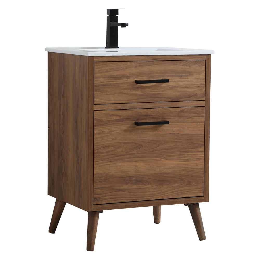 Elegant Bathroom Vanity - Walnut Brown, L 24" (VF41024WB)